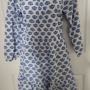 J. Crew Floral Blue and White Dress